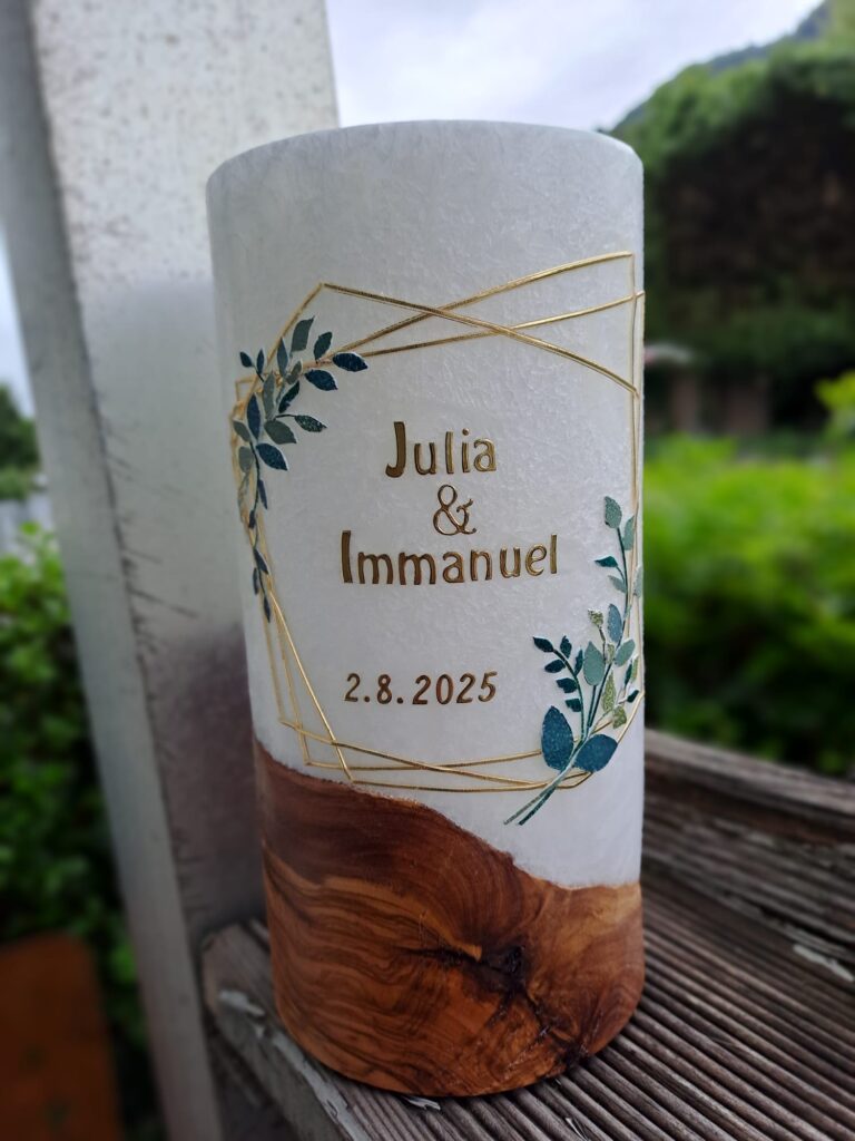 Julia & Immanuel Hochzeitskerze