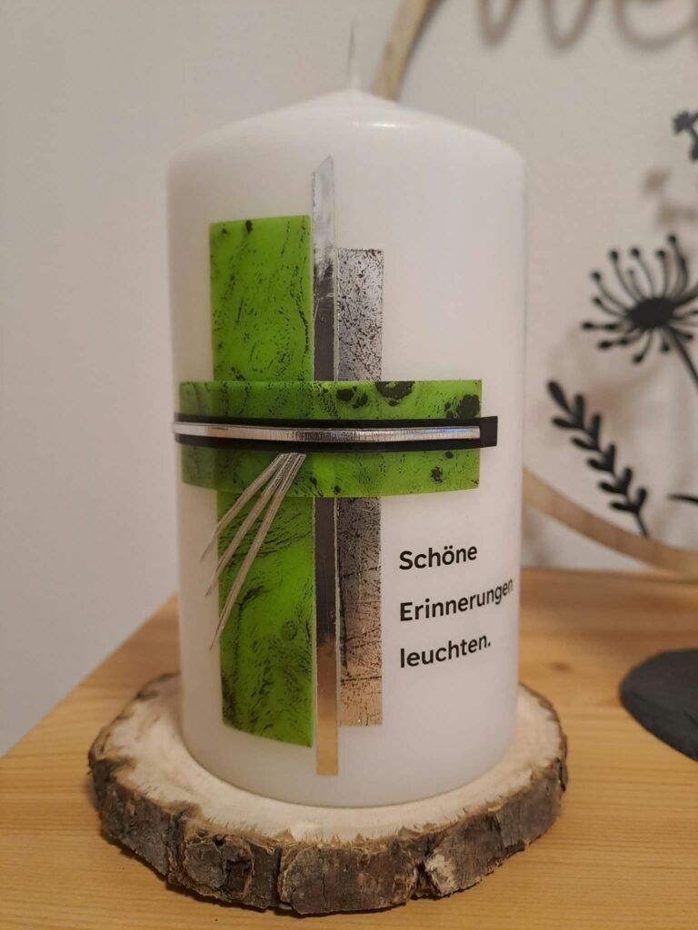 Schöne Erinnerungen leuchten Kerze