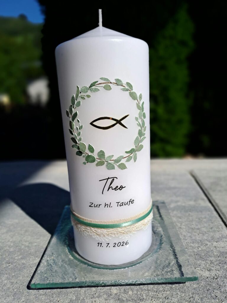 Taufkerze für Theo